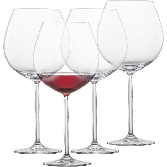 208609 - SCHOTT ZWIESEL Gotë për Verë të Kuqe Muse, Ngjyrë Burgundy, Prej Kristali Tritan, Set Prej 4, Luhet në Lavastovilje, Prodhuar në Gjermani (Nr. i Artikullit 123670)
