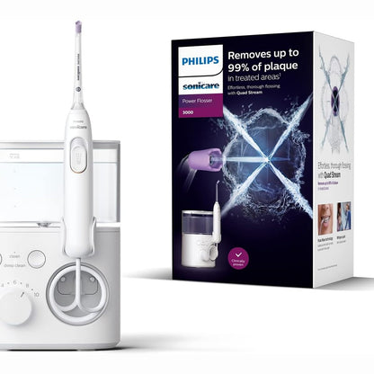 315301 - onicare Power Flosser 3000 HX3711/20, Shpëlarës Oral me Teknologji Quad Stream, Ngjyrë E Bardhë