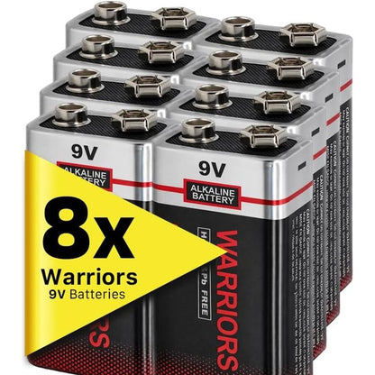 310479 - WARRIORS Bateritë alkaline 8X 9V 6LR61, jetëgjatësi të madhe
