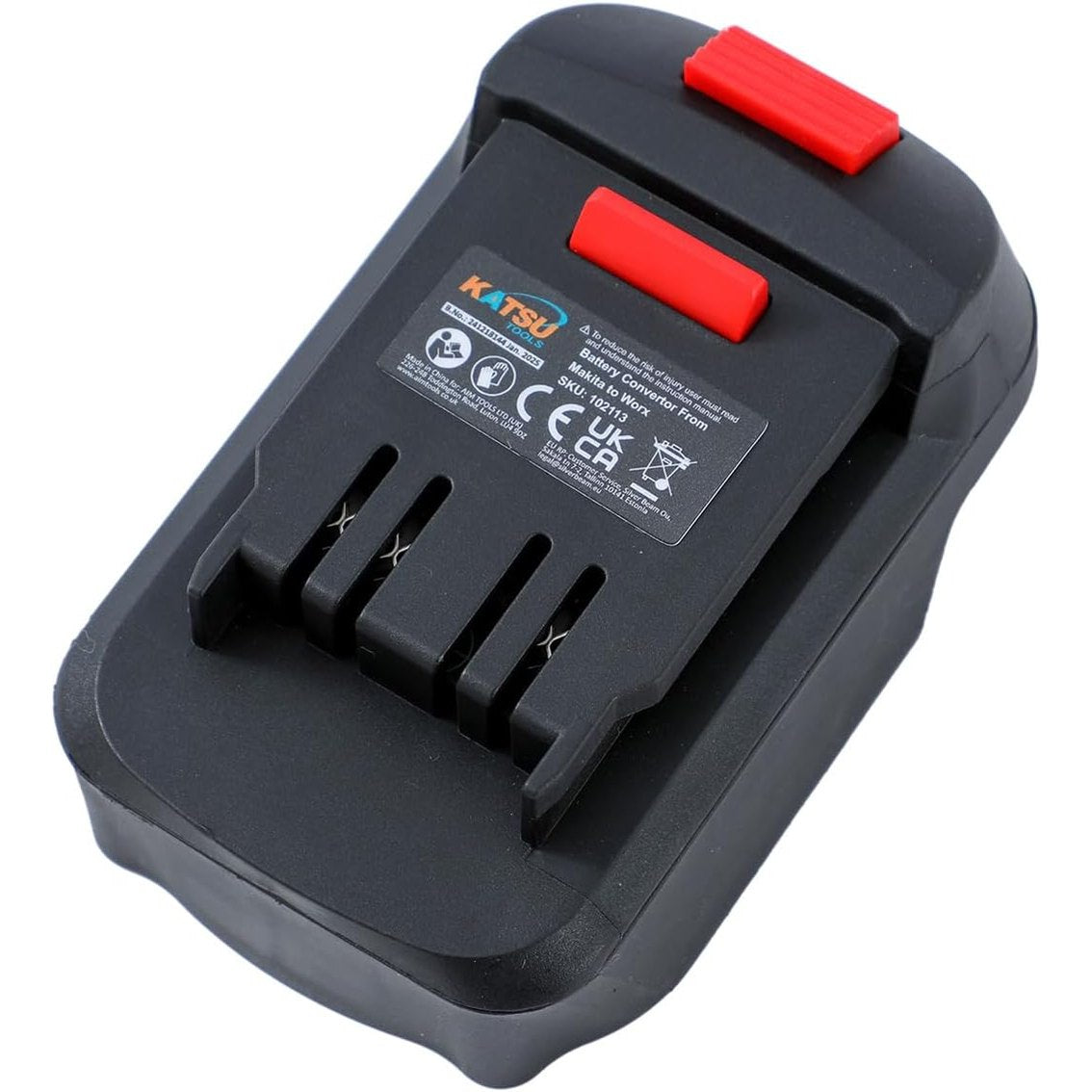 274211 - KATSU Tools Konvertues adaptori baterie i pajtueshëm me baterinë litium-jon 18V të MAKI, për mjetet elektrike Wörx 20V