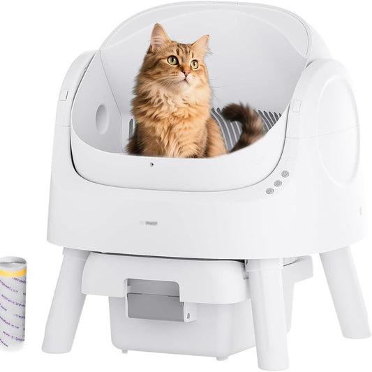 195038 - KUTI Vetëpastruese për Mace - Pastrim Automatik, Kapacitet 10L, Madhësi XL, Ideale për Familjet e Ngarkuara