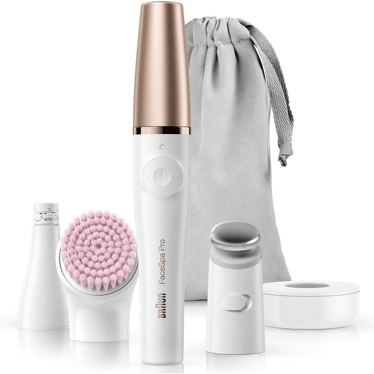 289428 - BRAUN Depilator fytyre FaceSpa Pro për femra, Modeli SE912, i bardhë/bronz