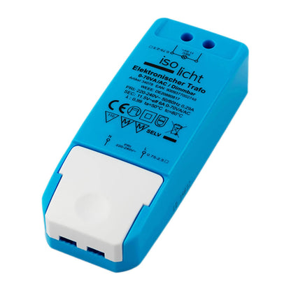 241662 - Transformator i izoluar, 12 V/AC, 0–70 W, drejtues LED pa ngarkesë minimale, blu
