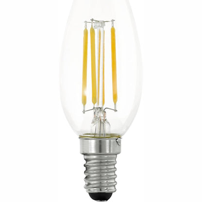 186801 - EGLO Llambë LED E14, E Errësueshme në Shkallë, Formë Qiriu me Çelës Drite, 4.5 Vat (Ekuivalent 40 Vat), 470 Lumen, Vintage e Bardhë e Ngrohtë, 2700 K, Edison Ø 3.5 cm