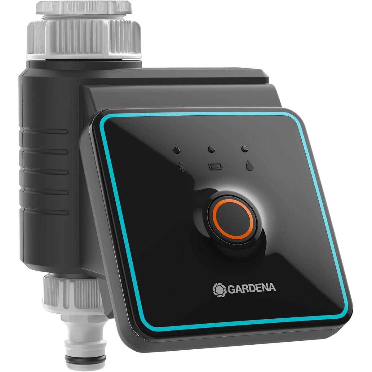 312830 - GARDENA Kontroll ujitjeje me aplikacionin Bluetooth: Ujitje automatike për kopsht dhe ballkon, e konfigurueshme nëpërmjet aplikacionit, cikle ujitjeje në 3 orare, rreze 10 m (01889-20)