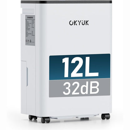 288146 - OKYUK Tharëse ajri elektrike 12L, Ekran dixhital, 32dB, 30m², Fikje automatike, E bardhë