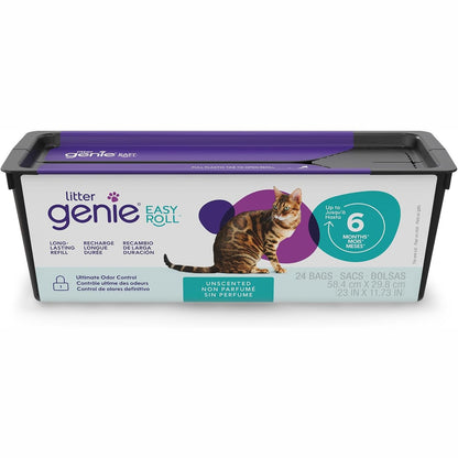 241766 - LITTER GENIE - Pako me 24 qese rimbushëse të pajtueshme me Easy Roll, Teknologji kontrolli të aromave, Zgjat deri në 6 muaj