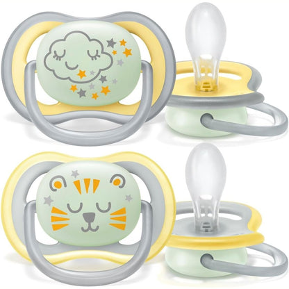 298634 - PHILIPS AVENT Biberonë Nate Ultra Air, Pako me 2 copë, pa BPA, për foshnje 18 muajsh e lart, përfshin kuti bartëse dhe sterilizues, Cloud/Tiger