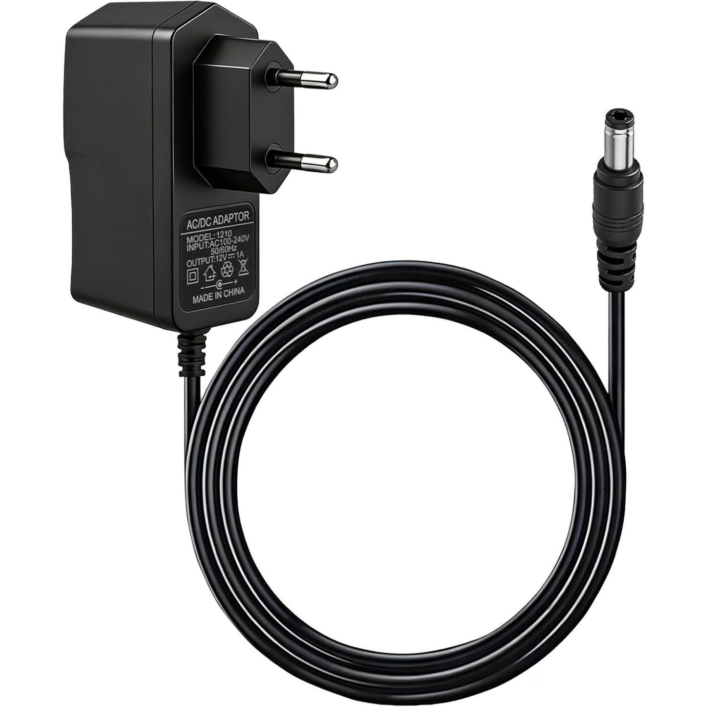 277265 - 12V 1A Adaptor Universal i Energjisë AC 12W 100-240V 50/60Hz, me Lidhës 5.5 x 2.5 mm, për Shirita LED, Kuti TV, Routerë, Kamera, 1m