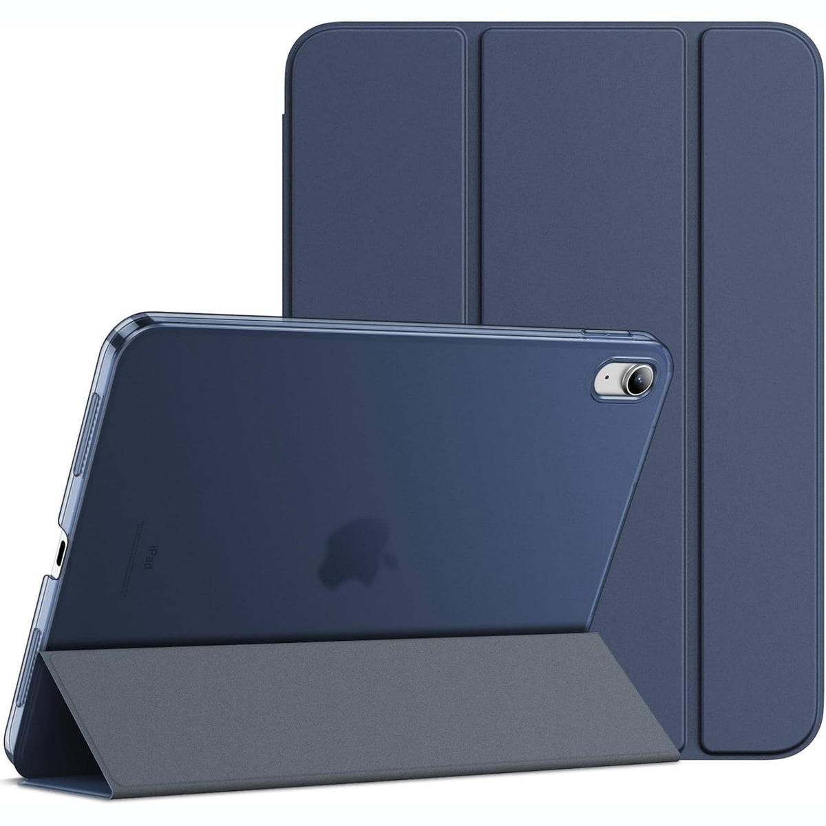 296176 - MBROJTËSE JETECH PËR IPAD (A16) GJENERATA E 11-TË/10-TË, Mbrojtëse e fortë e pasme me mbështetëse të hollë, Funksion automatik gjumë/zgjim, Ngjyrë: blu e errët