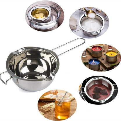 254376 - TENXHERE Shkrirëse çeliku inox 304 400ml për shkrirjen e gjalpit, Bain-mari prej çeliku inox, Tas shkrirës me cilësi të lartë për çokollatë, djathë, sheqer, gjalpë, karamel, qirinj