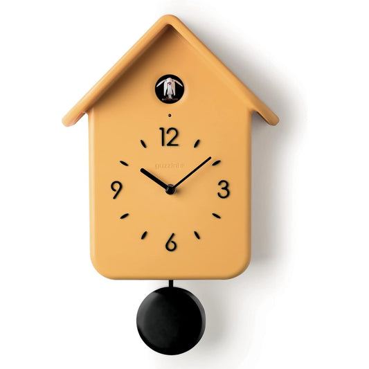204209 - GUZZINI Orologj Kuku me Pendule QQ, 24.8 x 12 x 39cm, Ngjyra Okër