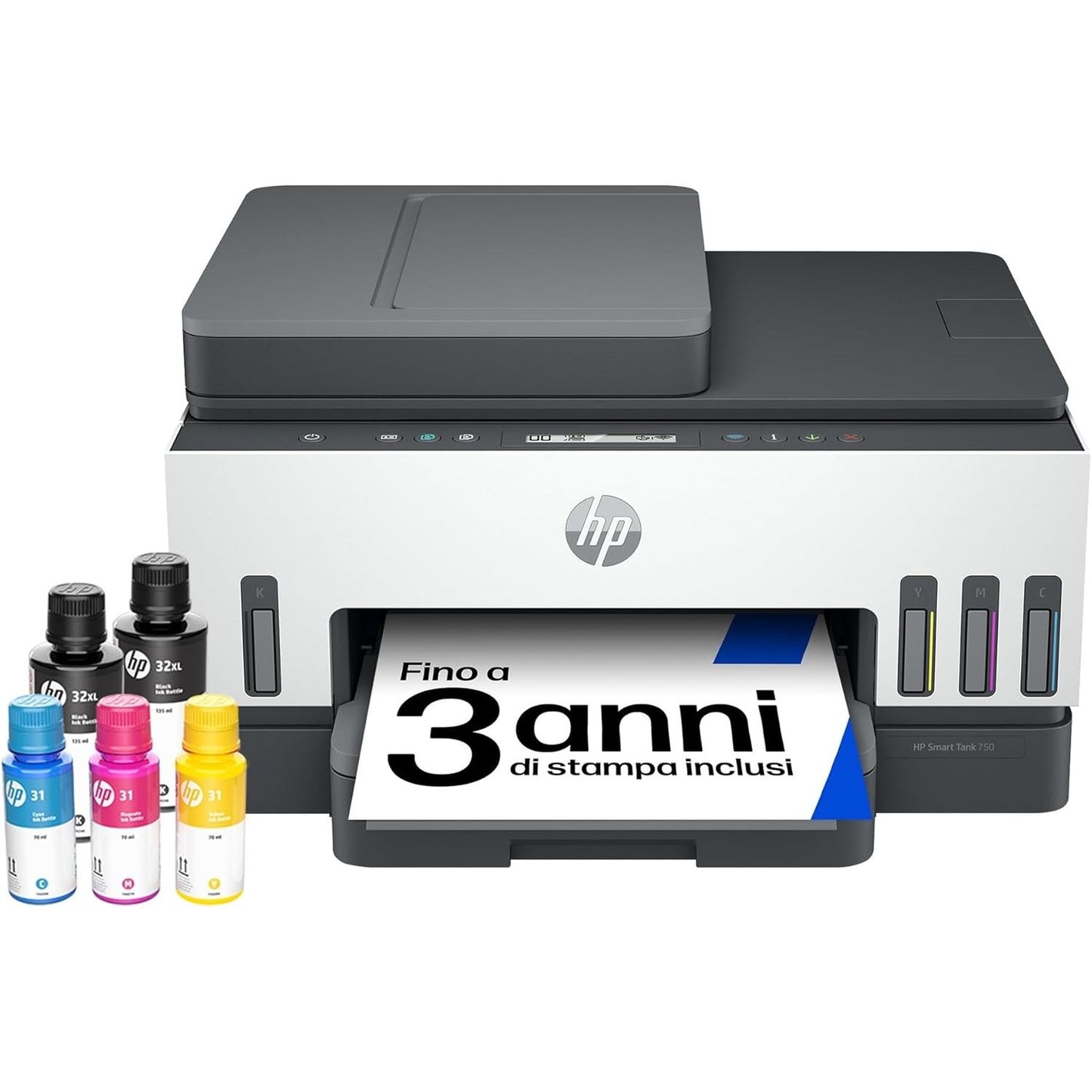 188607 - HP SMART TANK 7305 - Printer Shumëfunksional 3-në-1 me Wi-Fi, Duplex dhe ADF, rezervuar i madh boje, cilësi printimi e lartë, 3 vjet bojë dhe garanci 3-vjeçare