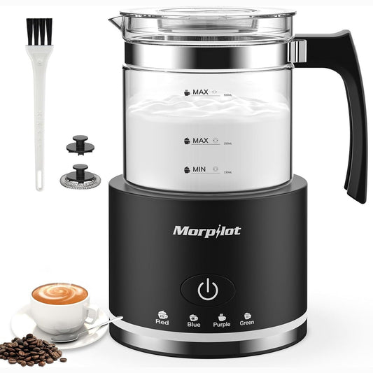 239450 - MORPILOT Shkumëzues Elektrik Qumështi, 500 ml, Ngrohës Qumështi 4-në-1, I Sigurt për Lavatriçe, 600 W, Material: Plastike, Ngjyrë: E Zi