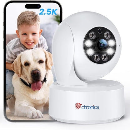 266376 - KAMERA MBIKËQYRJE E BRENDSHME CTRONICS 2.5K 4MP, WIFI 2.4/5GHz, SHIKIM NATËS 20m, PTZ 355°/120°, AUDIO 2-KAHËSHE