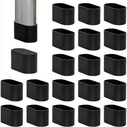 198556 - THETAG Kapakë Plastikë për Këmbët e Karriges në formë Ovale, 50x20 mm, set prej 20 copë - Mbrojtës për Këmbët e Karriges