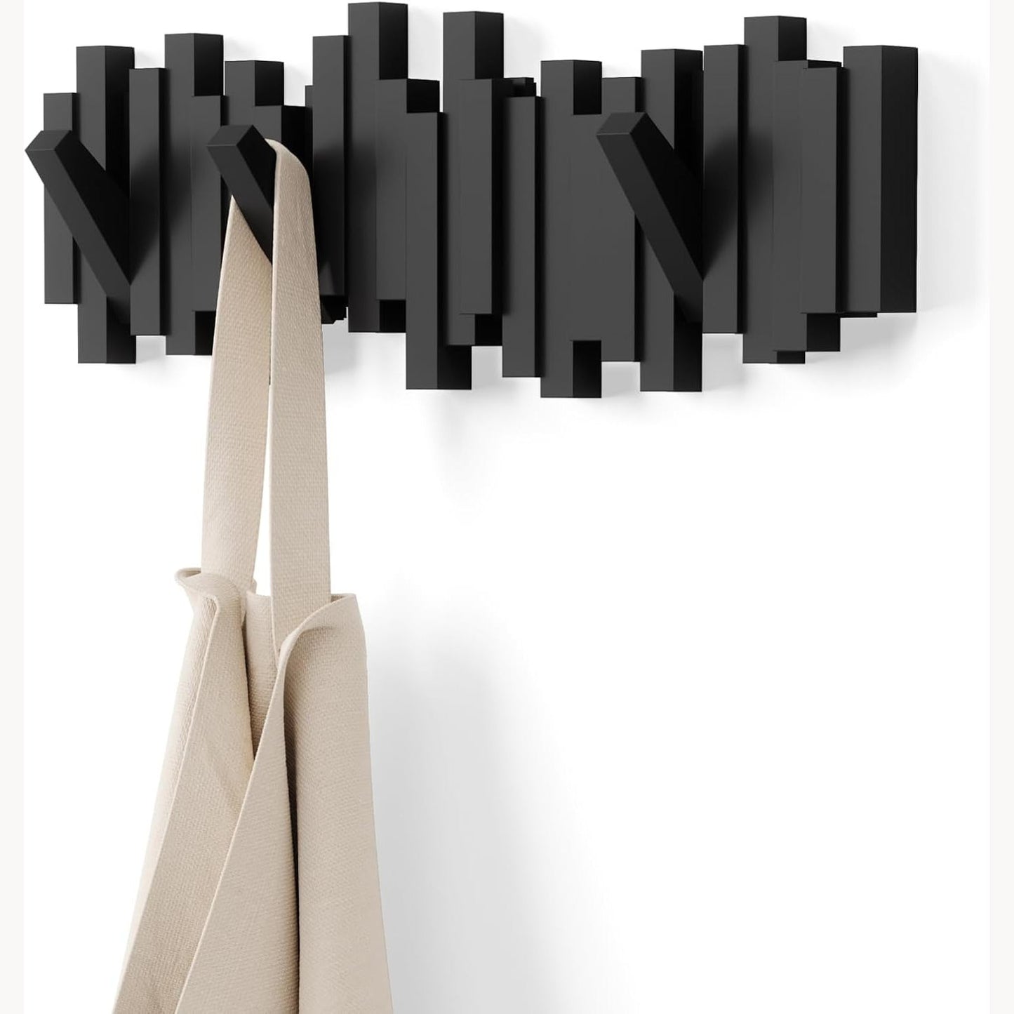222386 - UMBRA Sticks Grep për Varëse Rrobash me 5 Kunja të Tërheqshme, i Zi