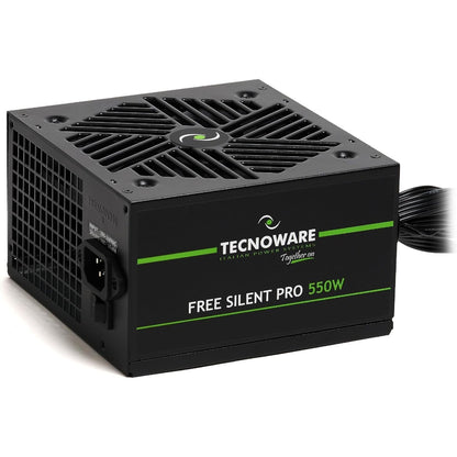 266580 - TECNOWARE Furnizim me energji Free Silent PRO 550W për PC, ventilator i qetë, lidhës PCI-E, CPU 4+4, SATA, Molex