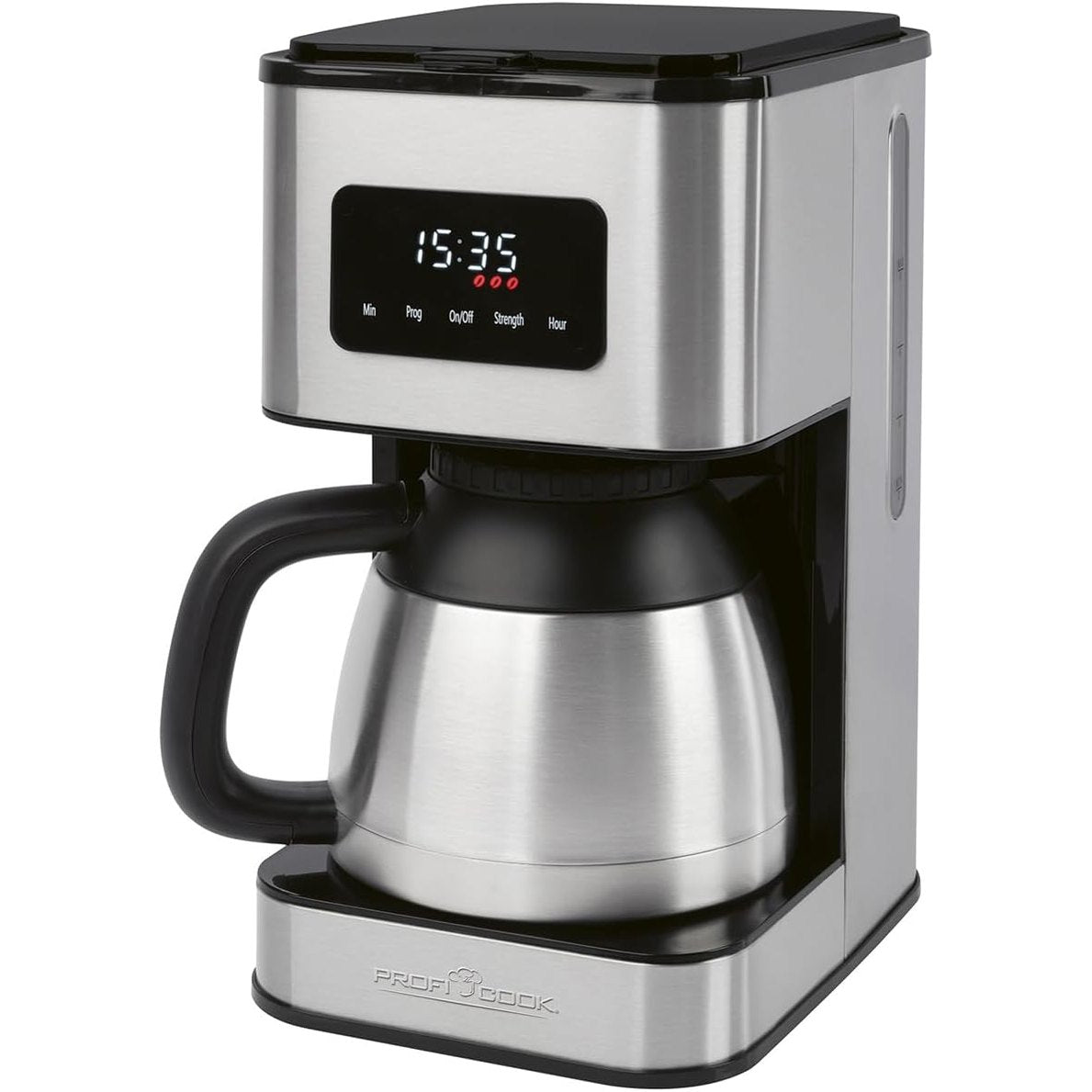 288314 - PROFICOOK® Aparat kafeje me termos, për deri në 10 filxhanë kafe, 900W, përzgjedhje aromash, ndalesë pikimi, me ekran ore, strehim çeliku inox, PC KA 1300