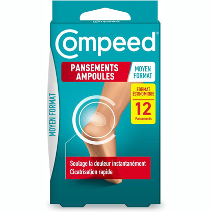 321675 - COMPEED® - 12 Fasha Hidrokolloide për Flluska - Madhësi Ekonomike Mesatare (6.8 x 4.2 cm)
