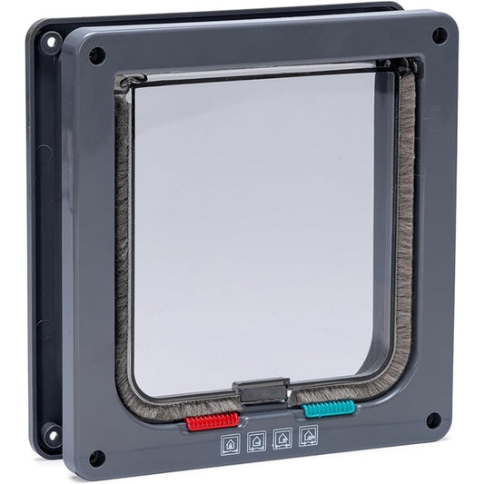 11369 - KARLIE Kapak me Kyçje 4-Kahëshe për Mace, me Tunel, Gjerësia: 19.2 cm, Lartësia: 20 cm, Ngjyra Antracit