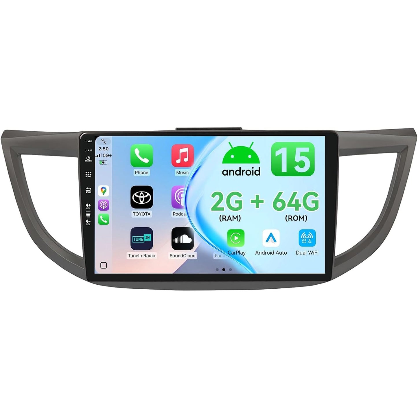 276055 - MSD Radio Makine 10.1 inç 2GB+64GB për Honda CRV (2012-2016) | CarPlay pa tel Android Auto | Radio Navigimi GPS me Android 15 | Timoni WiFi DSP DAB Bluetooth 5.0 | Kamera e pasme | 2 DIN