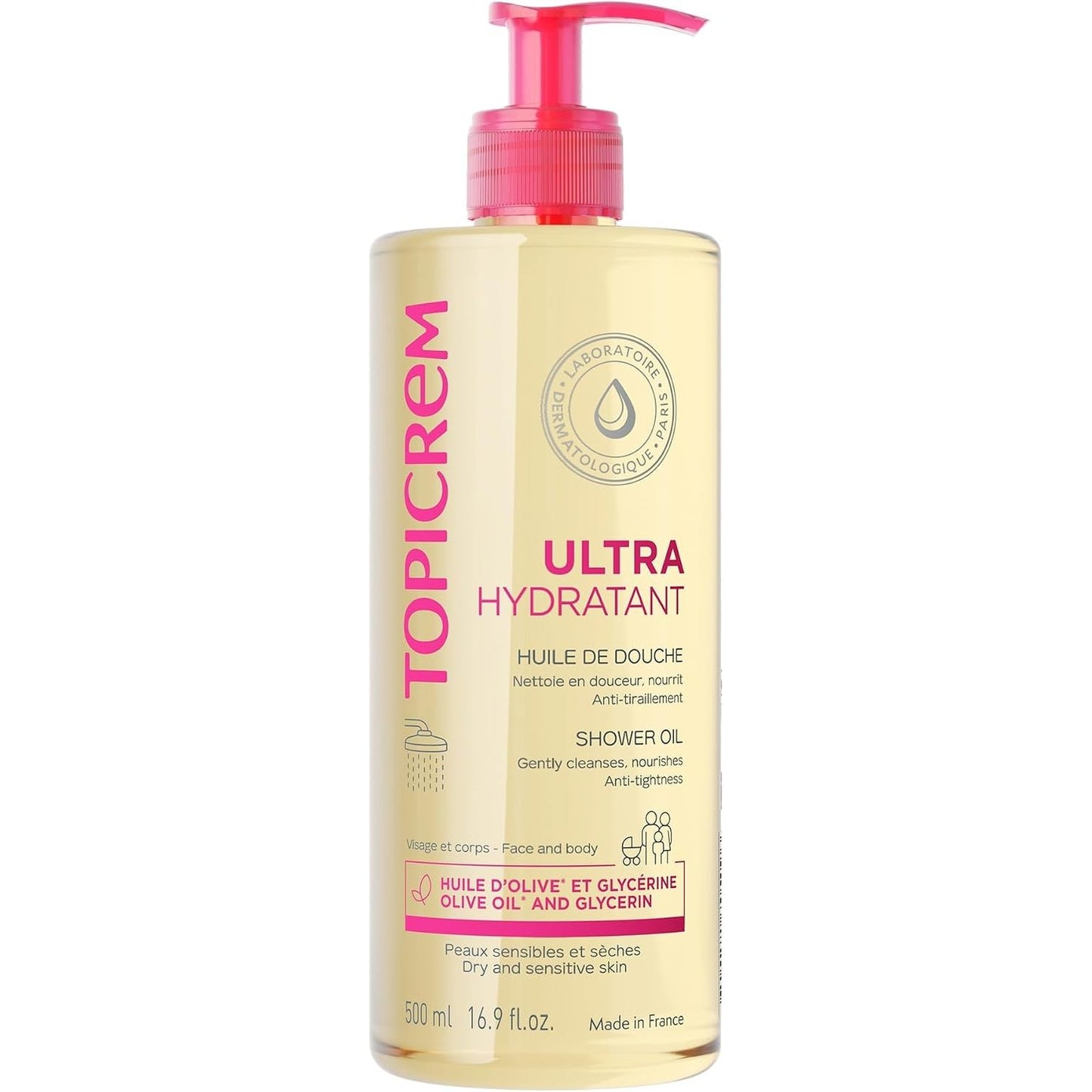 318391 - TOPICREM Vaj Dushi Ultra-Hidratues, Xhel Dushi për Fytyrën dhe Trupin, 1000 ml, për lëkurë të ndjeshme dhe të thatë