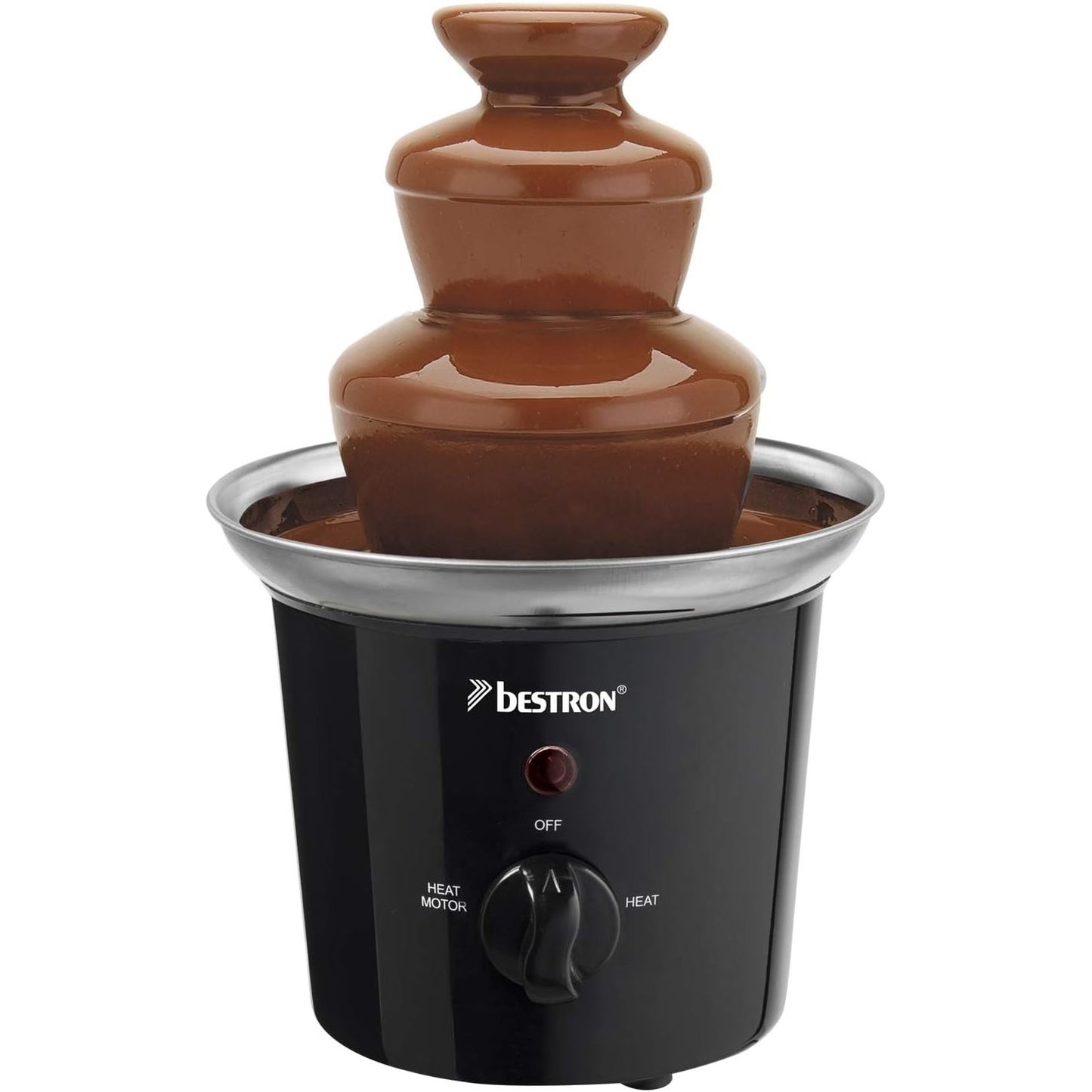 222513 - BESTRON Shatërvan çokollate 3 nivele, Funcooking, 60 vat, i zi/çelik inox