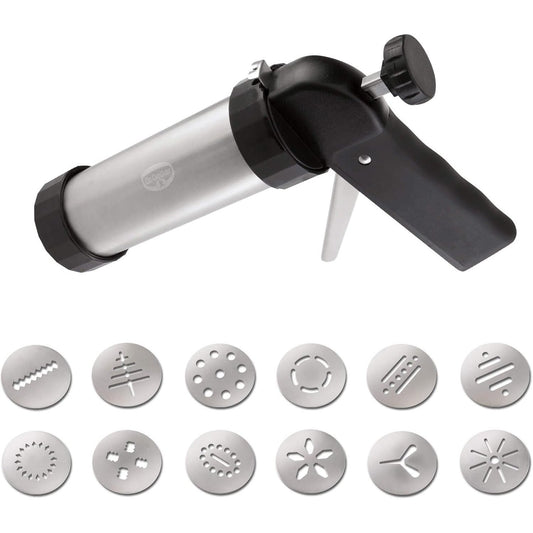 183979 - DR. OETKER - Presë Profesionale për Biskota nga Çeliku Inox për Biskota Spritz, e Pastrueshme në Lavastovilje, Ngjyre: e Zezë/Argjendtë