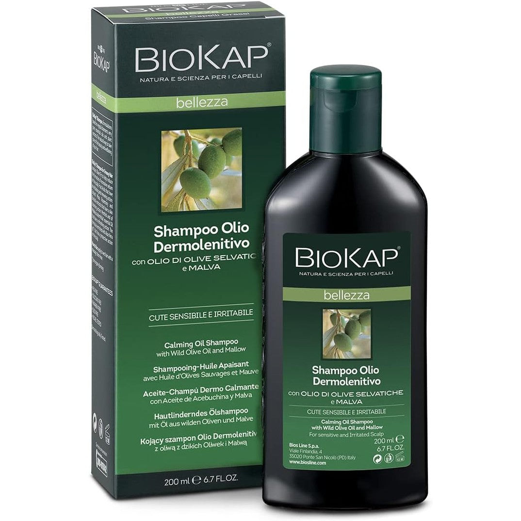 303589 - BIOKAP BELLEZZA SHAMPO, 200 ml, për skalp të ndjeshëm, vaj ulliri, ekstrakt organik