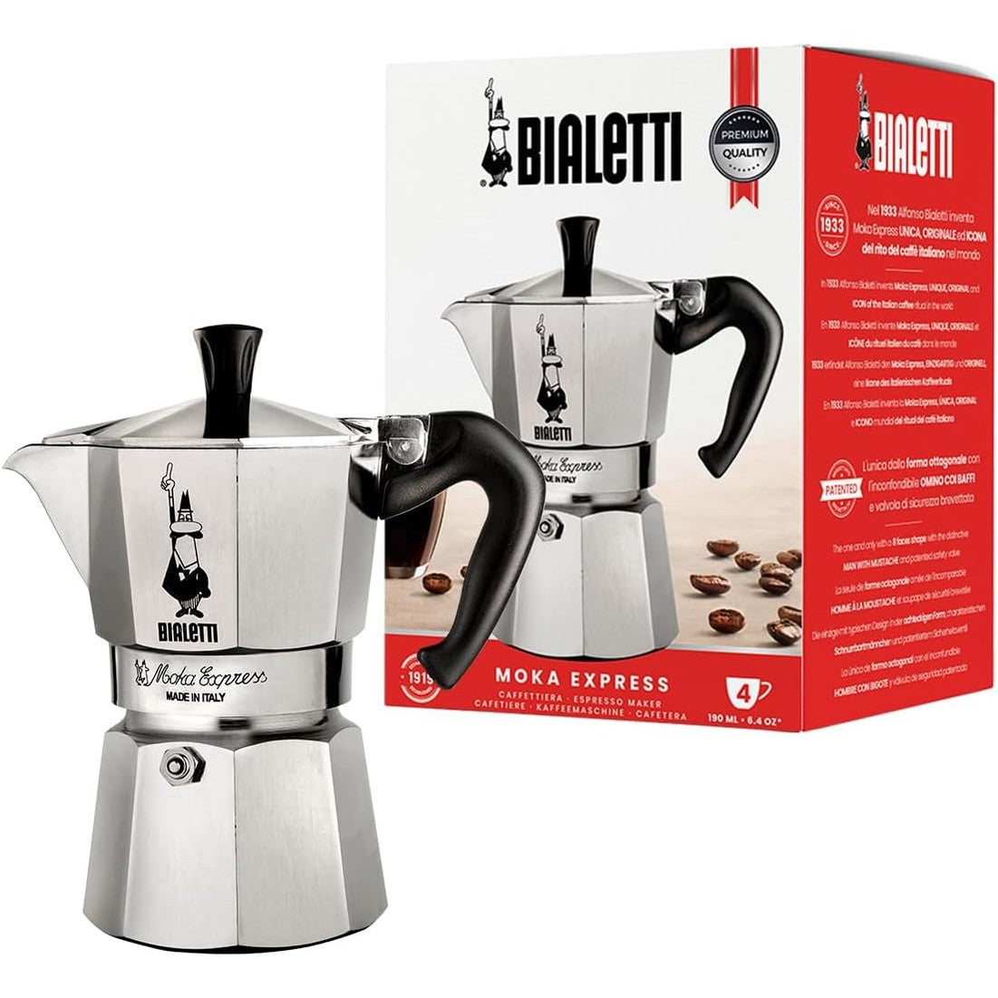 232088 - BIALETTI Makinë kafeje për 4 filxhanë, alumini