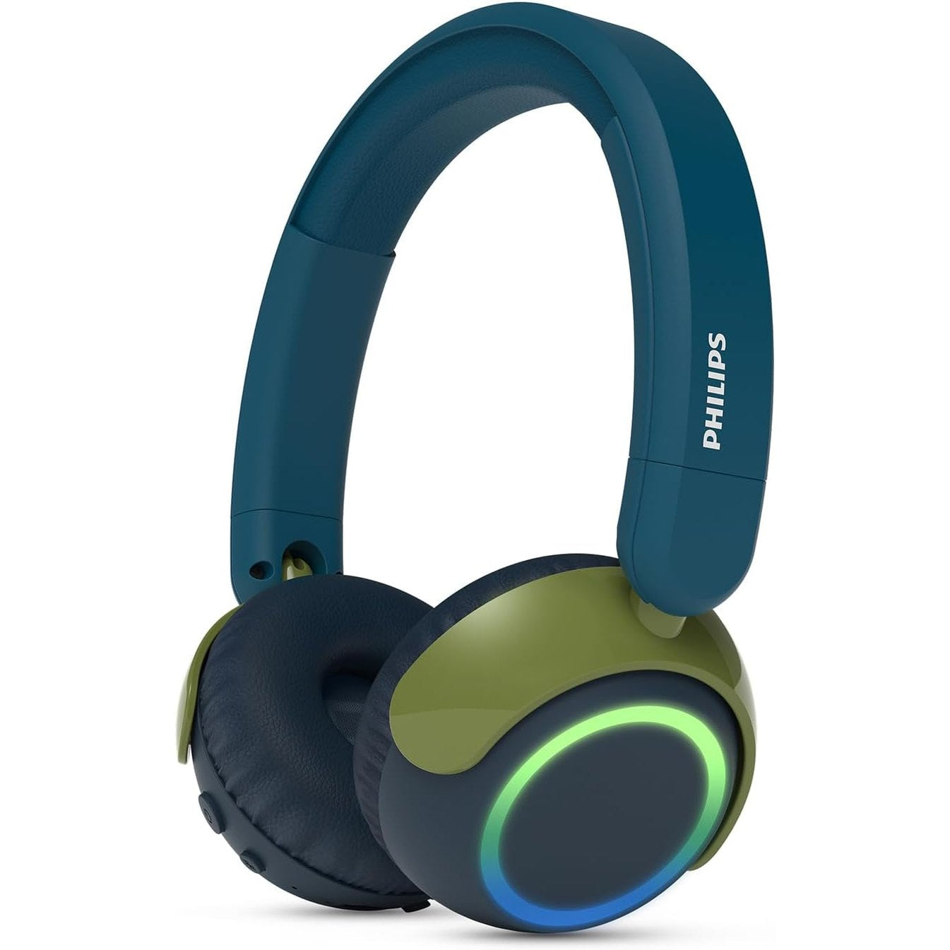 266513 - PHILIPS TAK4200CT, Kufje të palosshme në vesh për fëmijë, Kufizues volumin, ndarje audio, kabllo 3.5 mm dhe USB-C të përfshira, Crystal Teal.