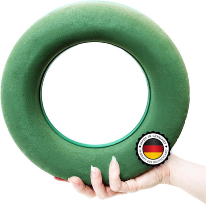 206663 - SET ME SHKUMË LULESH GJERMAN - Unaza prej shkumë lulesh të lagësht, 1 copë, 25 cm - Sfungjer për punime artizanale, aranzhime me lule, kurorë Adventi, për festime dhe dasma