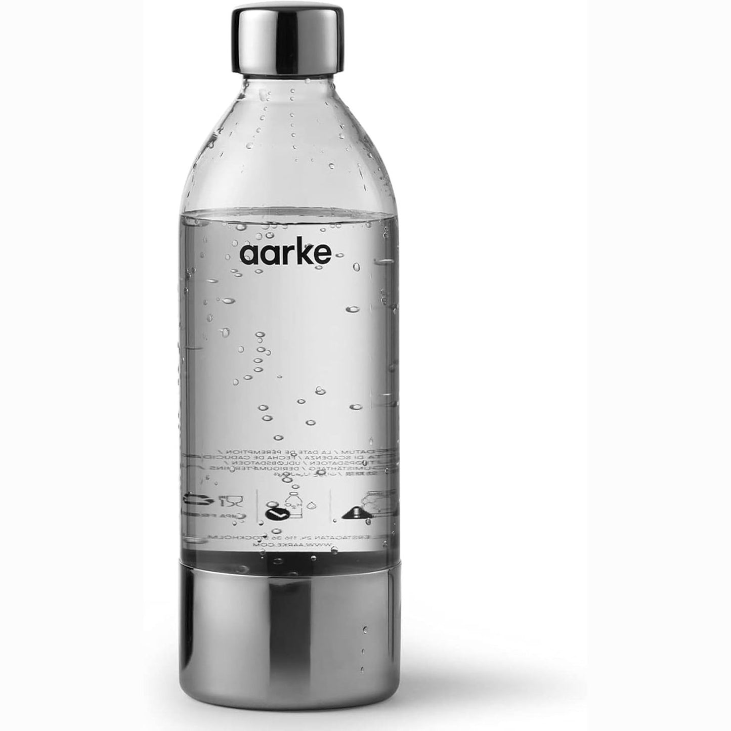 209906 - AARKE Shishe PET për Makinën e Ujit të Gazuar CARBONATOR 3, Pa BPA, Detaje Çeliku Inox, Kapaciteti 1000 ml