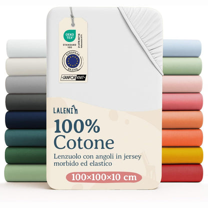 258460 - LALENI Set çarçafësh dhe dyshekësh Oeko-TEX, 100% pambuk, Dyshek për lojëra 100x100 cm, krevat fëmijësh udhëtimi, ngjyrë e bardhë