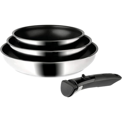 213194 - SITRAM Set me 3 tiganë çeliku inox Ø20+24+28cm, i përshtatshëm për të gjitha sobat, përfshirë induksionin