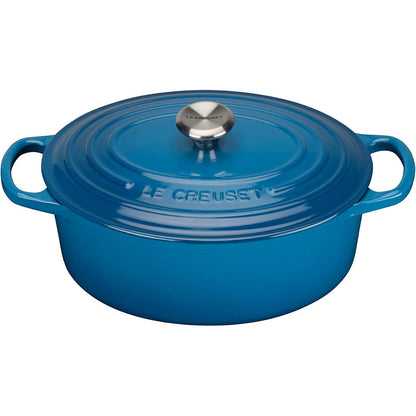 191032 - LE CREUSET SIGNATURE Enë Gize me Kapak, Ø 25cm, Ovale, E Përshtatshme për Të Gjitha Llojet e Sobave dhe Induksionin, Vëllimi: 3.2L, Pesha: 3.672kg, Ngjyra: Marsejë