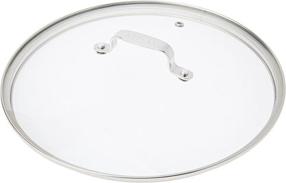 222647 - TEFAL - Kapak për tigan dhe tenxhere Jamie Oliver 28 cm, kapak qelqi me buzë çeliku inox, kanal avulli, mbrojtje nga tejmbushja, B89987