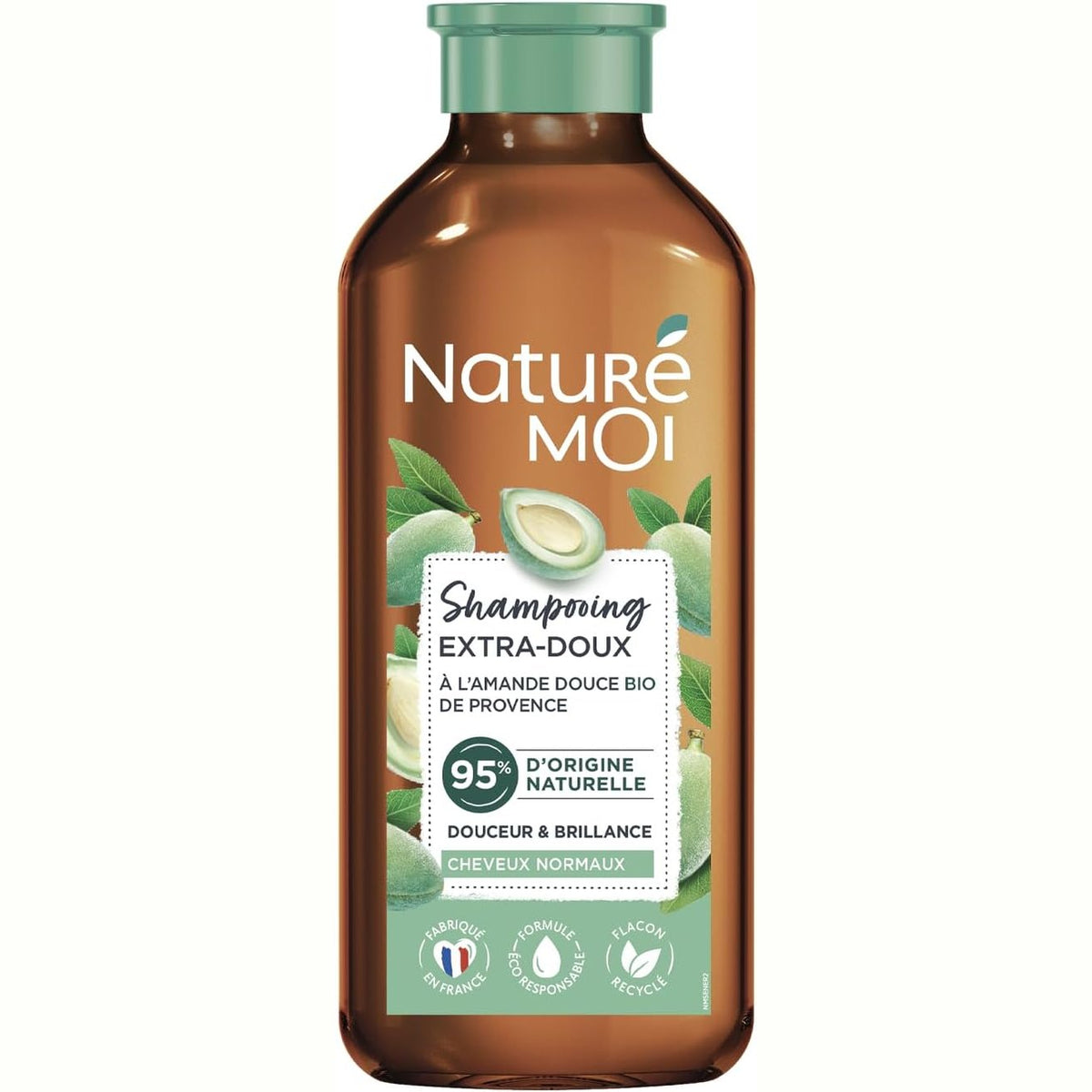 298892 - NATURÉ MOI Shampo Ekstra e Butë 250 ml, Pa Sulfate, Bajame të Ëmbël Organike, 95% Origjina Natyrale, Prodhuar në Francë