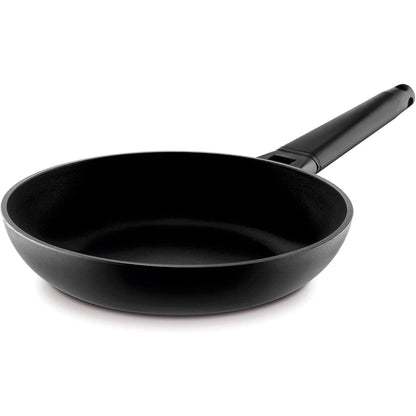 217786 - CASTEY Tigan Klasik me Induksion, Modeli 4-24, i Zi, 24 cm, Alumini, Dorezë e Lëvizshme, Veshje Jo-Ngjitëse, Pa PFOA, Bazë e Plotë me Induksion