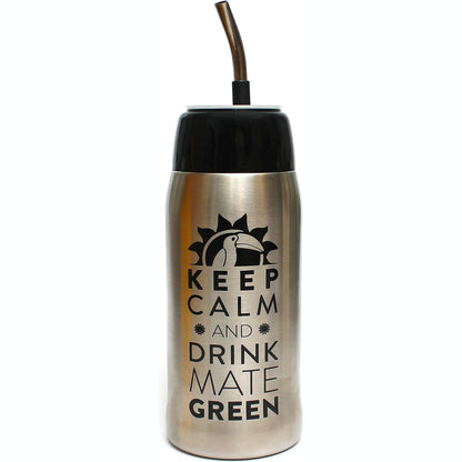 247473 - YERBOMOS Mate Green 4.0 Black, 580 ML, Aksesor për Yerba Mate, Termos për Ujë, Argjendtë-Zi, 13308