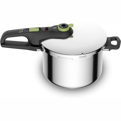 292318 - TEFAL P2580702 Tenxhere me Presion 6 L, Rregullator Gatimi 2 Faza: Intensiv 117°C, I Butë 112°C, Bazë Kapsule Induksioni, Çelik Inoks/I Zi/Jeshil
