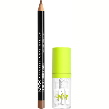 298644 - NYX PROFESSIONAL MAKEUP Kit për Artistë Buzësh, Set për Grim Buzësh, Laps Buzësh të Hollë për Buzët, Ngjyrë 855 Nude Truffle, Shkëlqyes Buzësh me Vaj Lip Drip, Ngjyrë 01 My Main