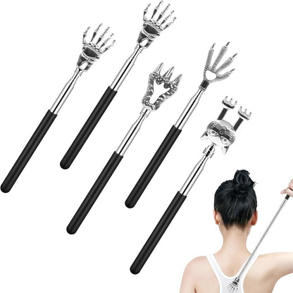 290512 - Set me 5 pjesë teleskopik prej çeliku inox për kruarjen e shpinës, dorë kruarjeje e zgjatshme, 21cm/8.26in-58cm/22.83in