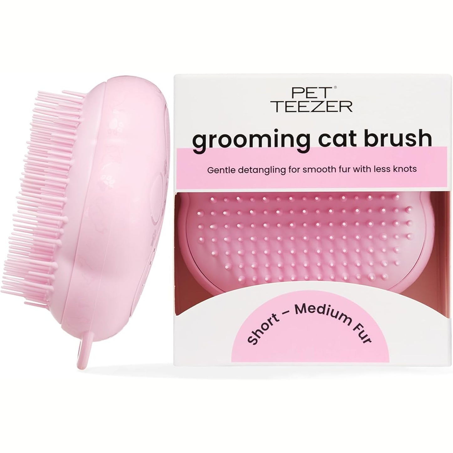 290168 - TANGLE TEEZER Furçë për mace Pet Teezer, për macet me qime të shkurtra deri në të mesme, Rozë
