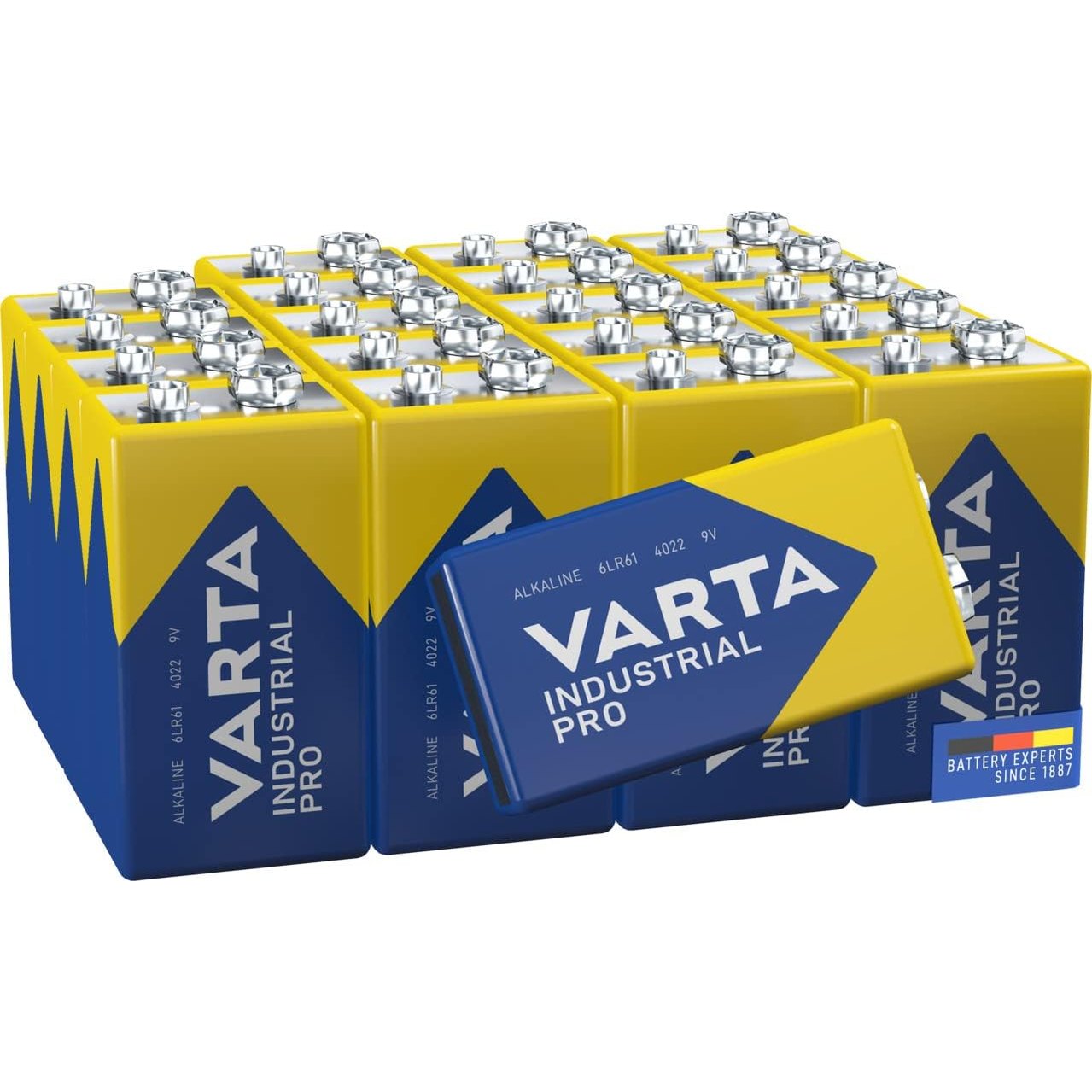 124167 - VARTA - Bateri Industriale Alkaline 9V 6LR61, Pako me 20, Prodhuar në Gjermani