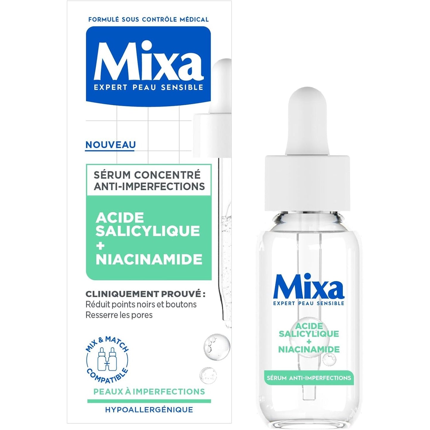 272076 - MIXA, Serum i Koncentruar Kundër Njollave, me Acid Salicilik dhe Niacinamidë, 30 ml
