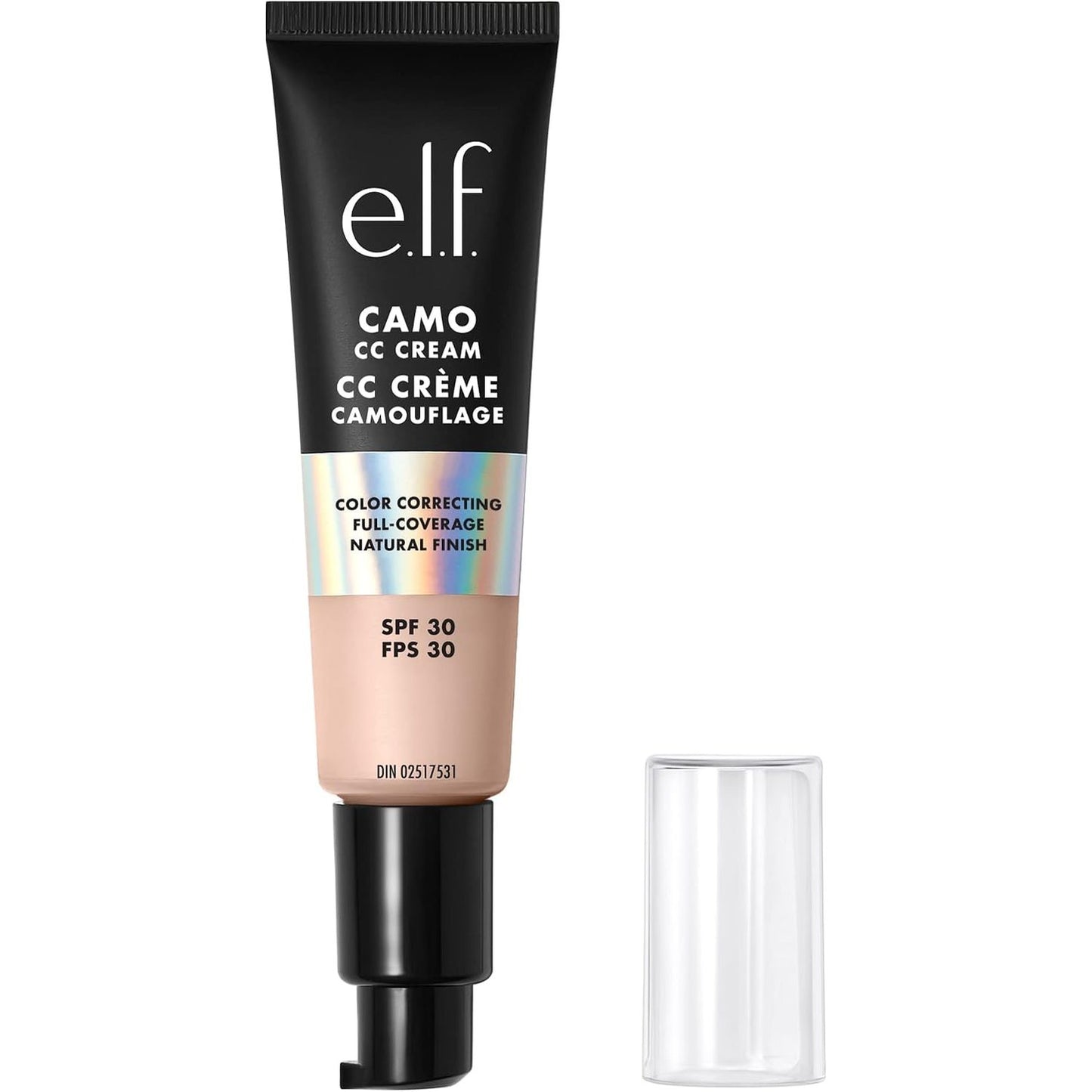 275519 - ELF - Krem CC Camo - Fondatinë korrigjuese të ngjyrës me mbulim mesatar deri të plotë dhe SPF 30 - Ngjyrë e Mjaftueshme 125 C - 30 g