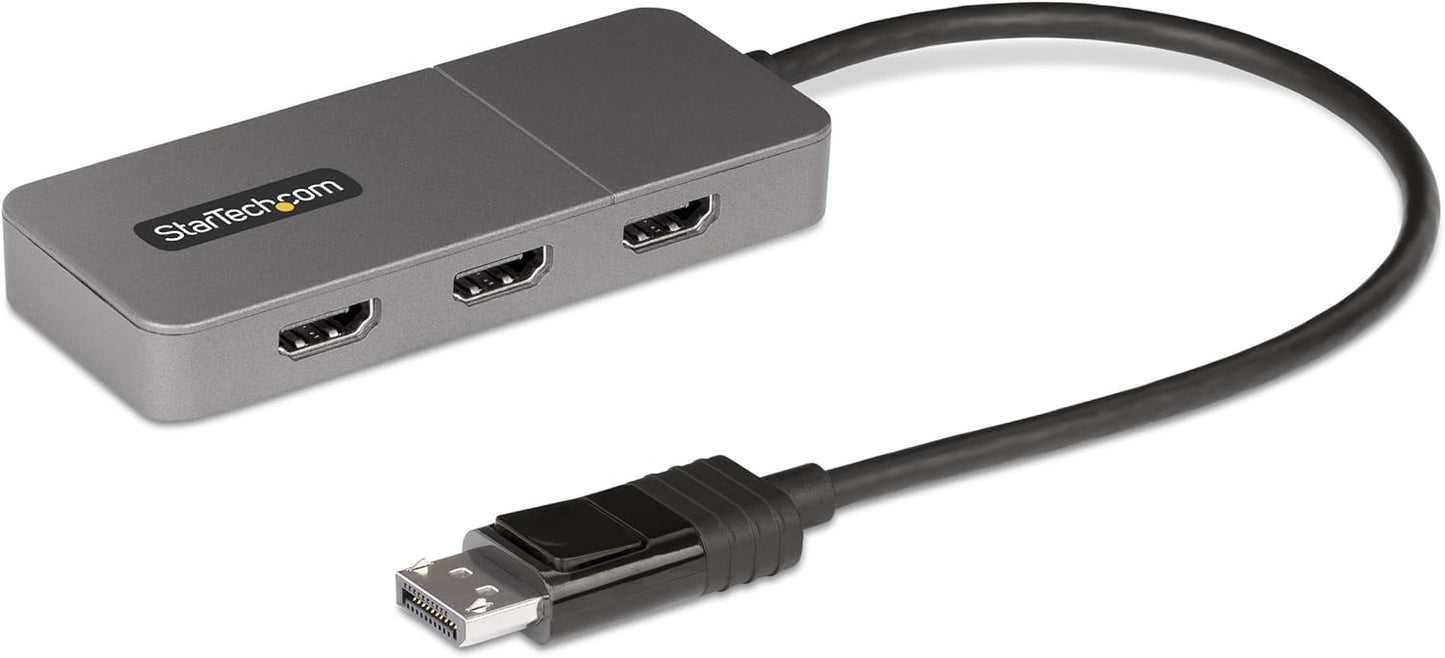 319464 - STARTECH.COM Hub MST me 3 Porta - DisplayPort në 3X HDMI, Tre Monitorë 4K 60Hz, Adaptues Video DP 1.4, Kabllo e Integruar 30 cm, Me Energji USB, Vetëm Windows (MST14DP123HD)
