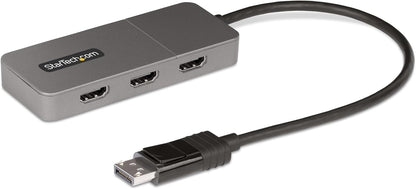 319464 - STARTECH.COM Hub MST me 3 Porta - DisplayPort në 3X HDMI, Tre Monitorë 4K 60Hz, Adaptues Video DP 1.4, Kabllo e Integruar 30 cm, Me Energji USB, Vetëm Windows (MST14DP123HD)